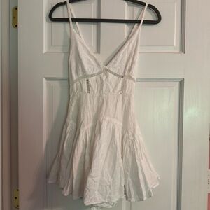 Princess Polly White Mini Eyelet Dress